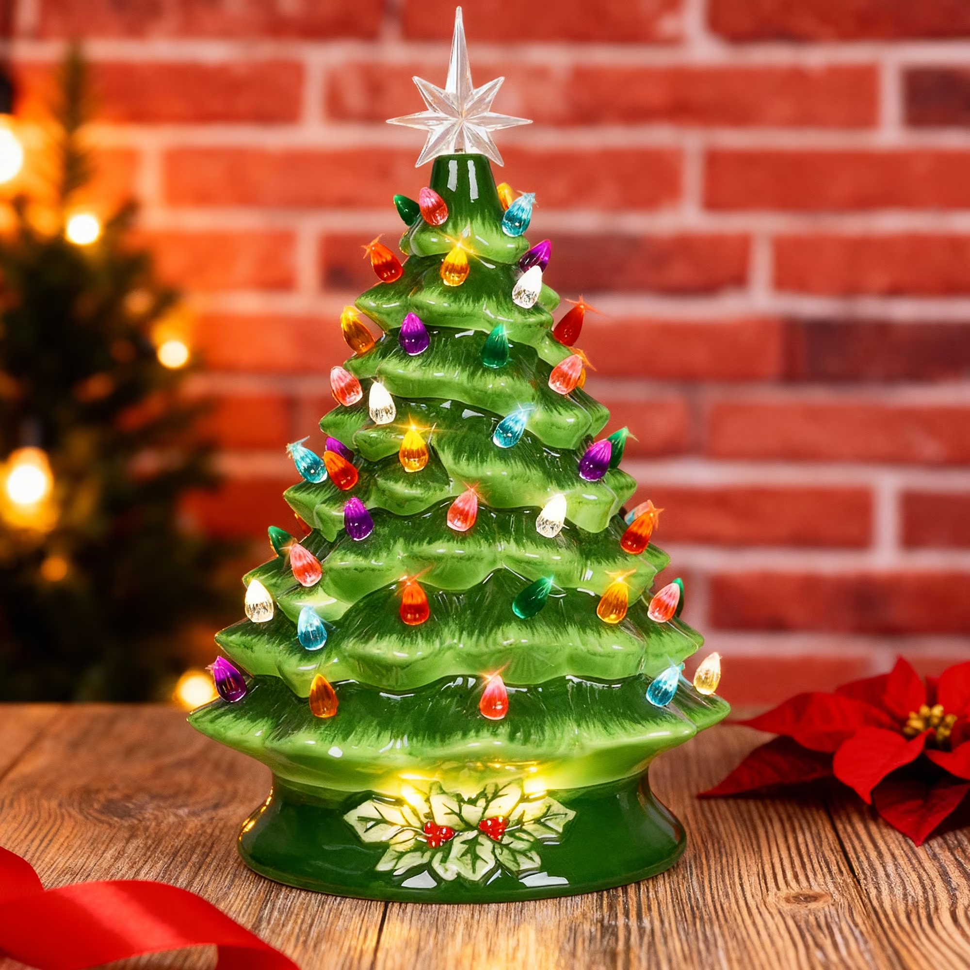 Sugift 15-Inch Pre-Lit Ceramic Tabletop Christmas Tree photo 4