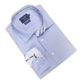 thumbnail image 1 of Elie Balleh Blue Solid Pin Dots Men's Shirt Dress Casual Button Down Shirt, 1 of 1