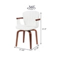thumbnail image 4 of Dining Room Seating Mid-Century Modern Bentwood Swivel Dining Chairs (Set of 2) – Heat-Pressed PU Leather Accent Chairs in White & Black,Kitchen Dining Chairs, 4 of 4