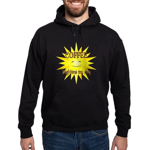 CafePress - Coffee Brightens Hoodie (Dark) - Pullover Hoodie, Classic, Comfortable Hooded Sweatshirt