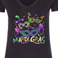thumbnail image 4 of Inktastic Mardi Gras Masks and Beads Women's V-Neck T-Shirt, 4 of 5