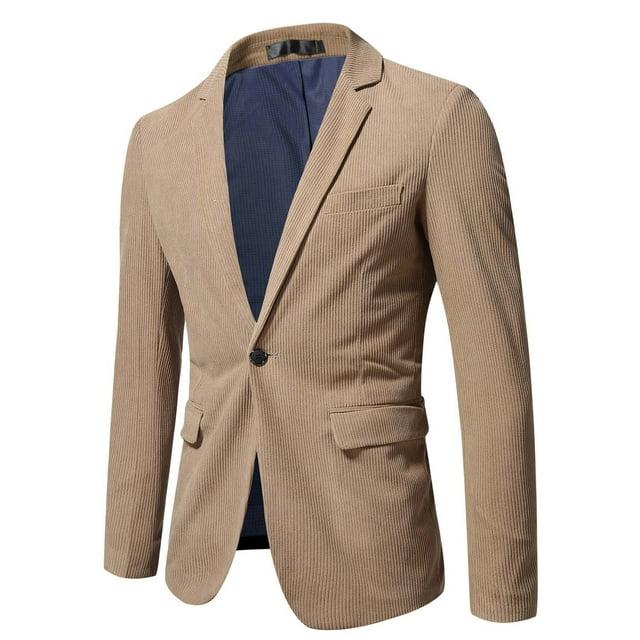 Mens Jacket Winter Mens Autumn And Winter Fashion Personality Solid Color Casual Suit Jacket