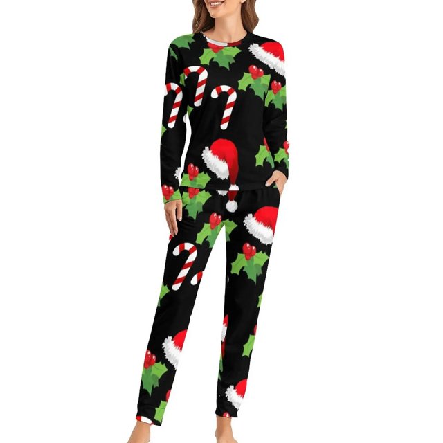 Pijamas navideños para mujer, ropa de dormir con estampado de notas musicales doradas, elegante, holgada, de gran tamaño, regalo de cumpleaños, 2 piezas