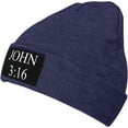 thumbnail image 2 of John 3:16 Believer Beanie Hat Men Knit Skull Cap Women Winter Warm Hat Knitted Hat Slouchy Stocking Hat Black, 2 of 9