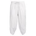 thumbnail image 6 of COOFANDY Men's Linen Harem Capri Pants Lightweight Loose 3/4 Shorts Drawstring Elastic Waist Casual Hippie Beach Yoga Trousers, 6 of 9