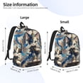 thumbnail image 4 of Daiia Exotic Blue Cat Vintage Canvas Backpack for Men and Women ,Hiking Backpack,Travel Laptop Bag for School,Large Capacity Backpack-Small, 4 of 8