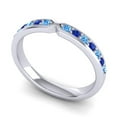 thumbnail image 2 of 0.30 Carat Round Cut Blue Topaz & Blue Sapphire Gemstone Stunning Engagement Eternity Band for Ladies Solid 18K White Gold Size 10.5 by Diamond-Capitals, 2 of 8