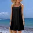 thumbnail image 2 of Women Beach Dress Solid Color Sleeveless Backless Camisole Beach Mini, 2 of 6