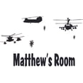 thumbnail image 2 of Helicopter Plane Airplane Cartoon Customized Wall Decal - Custom Vinyl Wall Art - Personalized Name - Baby Girls Boys Kids Bedroom Wall Decal Room Decor Wall Stickers Decoration Size (8x10 inch), 2 of 2