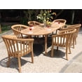 thumbnail image 4 of Teak Dining Set:6 Seater 7 Pc - 94" Double Extension Oval Table and 6 Lenong Arm / Captain Chairs Outdoor Patio Grade-A Teak Wood WholesaleTeak #WMDSLN1, 4 of 4