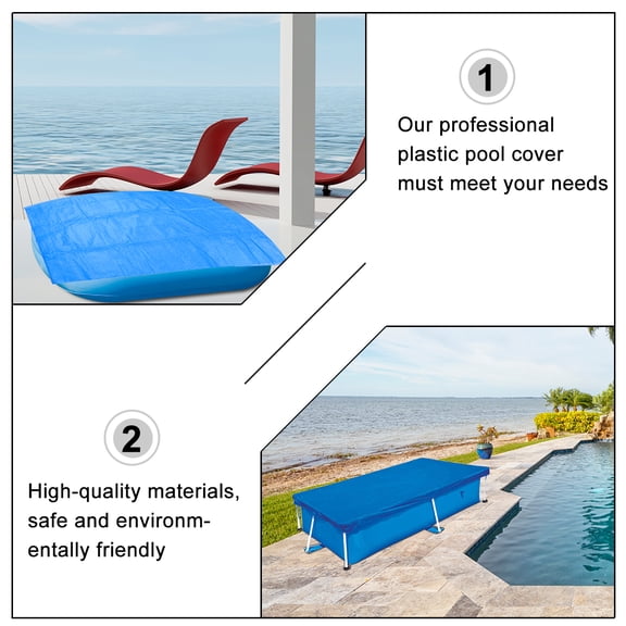 ELAYARD Plastic Pool Cover 15ft x 15ft Lightweight Dust Prevention for Inflatable Swimming Pools
