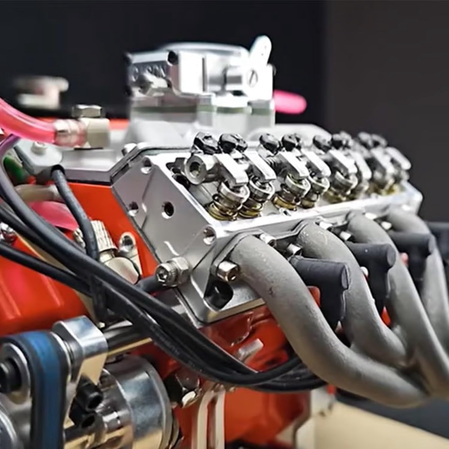 Cison V8 Engine Kit Gas, Gasoline Ohv V8 Small-Block Engine Model Kits, Mini V8 Engine Kits That Runs, Build Your Own Stem V8 Model Engine for Adults, 4-Stroke 44cc Water-Cooled 1/6(Blue)