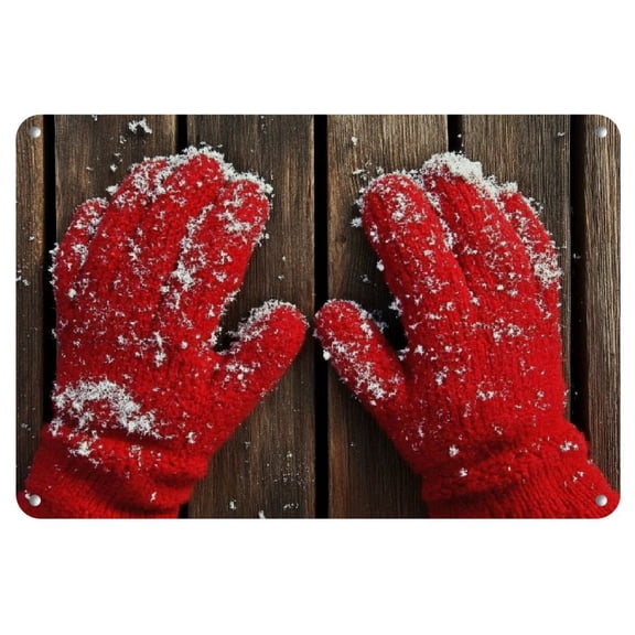 Merry Christmas Santa Metal Painting with Red Gloves and Festive Bow, 12x8 Inch - Ideal for Bedroom, Living Room, or Office Decor, Christmas Decor, Perfect for Room Decor