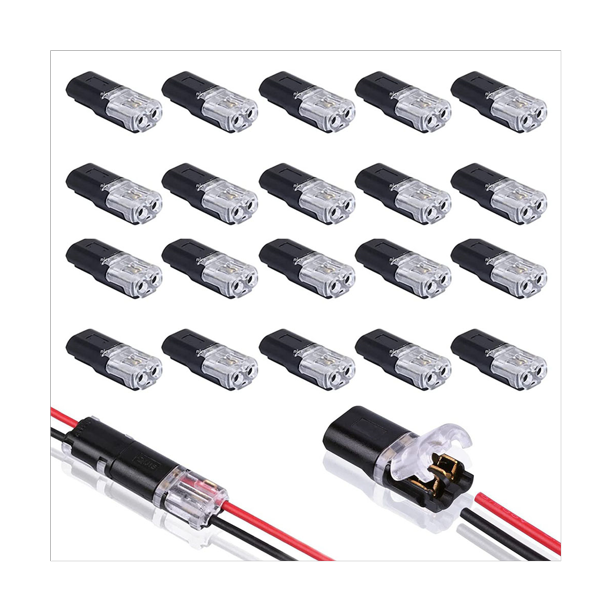 20PCS DoubleWire Plugin Connector with Locking Buckle,Pluggable
