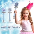 thumbnail image 2 of Varita mágica de copo de nieve para niños, varita de princesa brillante con música y spray, varita de hadas para disfrazarse, varita luminosa, juguete musical para niños, 2 of 7