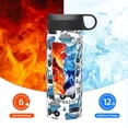 thumbnail image 6 of Yiaed Blue Excavator Print Water Bottle with Straw Lid, Stainless Steel Double Wall Insulated Water Bottle | Leak-Proof and Spill-Proof Water Bottle, 6 of 8