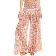 thumbnail image 3 of Caroline Constas Pantalon Large à Taille Smockée à Fleurs pour Femmes, Rustcopper, Medium, 3 of 4
