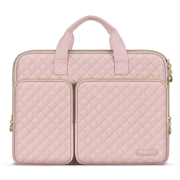 Funda para portátil MOSISO de 16 pulgadas, funda acolchada con asa, color rosa tiza