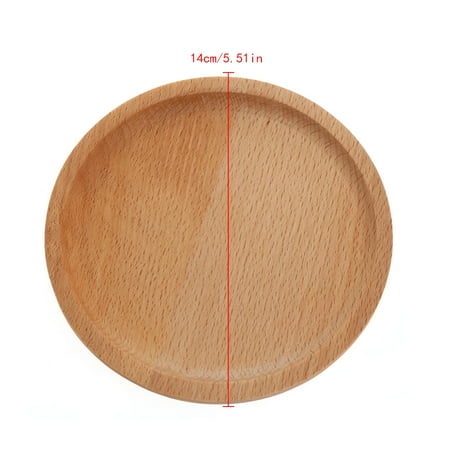 

Wooden Round Pastry Tray Dessert Plate Dishes Coasters Holder Coffee Cup Mat