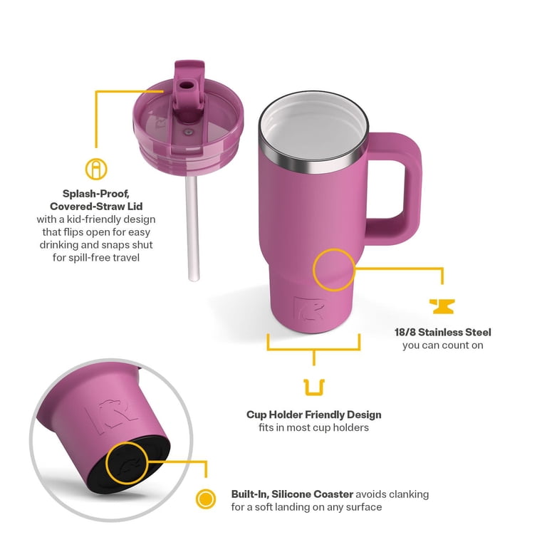 RTIC 16 oz Ceramic Lined Road Trip Tumbler with Handle and Leak