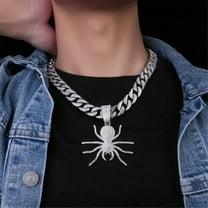 Men Women Hip Hop New Fashionable and Personalized Spider  Pendant Necklace 15mm Crystal Cuban Chain HipHop Iced Out Bling Necklaces Fashion Charm Jewelry