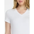 thumbnail image 5 of Time and Tru Women's Slim V Neck Tee with Short Sleeves, Sizes XS-XXXL, 5 of 6