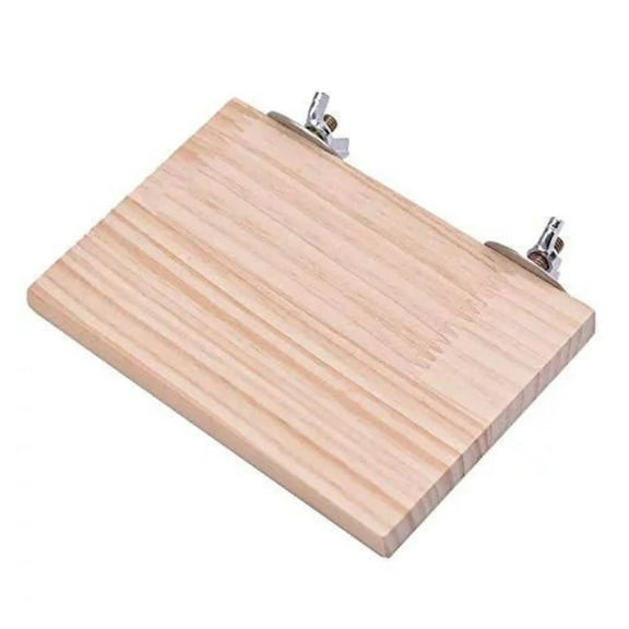SS Organic Natural Wood Stand Platform Bird Perch Stand Playground Cage Accessories Design for Parrot Cockatiel Parakeet,African Grey, Hamster Small Animals (Rectangle 6.5" x 4.0")