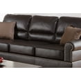 thumbnail image 5 of Sofa And Loveseat Contemporary Style 2pcs Sofa Set Espresso Faux Leather Nailhead trim Living Room Furniture Cushion Couch, 5 of 7