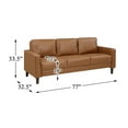 thumbnail image 2 of Lexicon Malcolm Faux Leather 3 Seater Sofa in Brown, 2 of 4