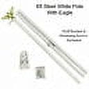 6' Flag Pole- Eagle Top ( 6ft White Pole Kit Diameter 3/4" Eagle steel bracket )