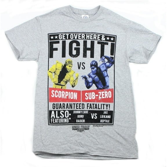 Mortal Kombat - Scorpion Sub Zero Fight Poster Image Adult T-Shirt