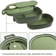 thumbnail image 3 of Lunch box: 2-Layer Bento Lunch Box with Cutlery - 1550ml 3-Compartment Lunch Box - BPA Free Plastic Compartmentalized Bento Box - Bento Box Compartmen, 3 of 5