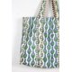 thumbnail image 3 of Bolso acolchado de algodón estampado a mano reversible con estampado floral verde, 3 of 8