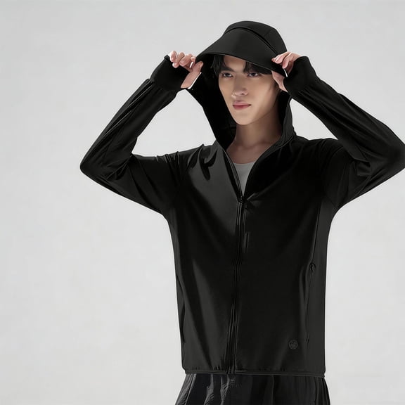 Yaoyar Sun Hoodie Men UPF 50 Long Sleeve Men's Zip-Up Hoodies Womens Workout UV Jackets Running Protection Athletic Pullover