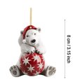 thumbnail image 3 of Polar Bear Christmas Tree Ornament - Acrylic Flat Hanging Decoration Festive Holiday Decor for Xmas Gift - D, 3 of 8