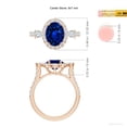 thumbnail image 5 of ANGARA Oval Lab Grown 2 Ct Blue Sapphire Halo Engagement Ring for Women in 14K Rose Gold (Size-9x7mm) | September Birthstone, Anniversary, Jewelry Gift for Women | Lab-Grown Blue Sapphire Ring, 5 of 8