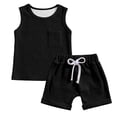 thumbnail image 3 of oqasdz Boys Summer Outfits Sleeveless Crew Neck Undershirts Kids Tank Tops and Shorts with Pockets Casual Athletic Clothes Sets, 3 of 4