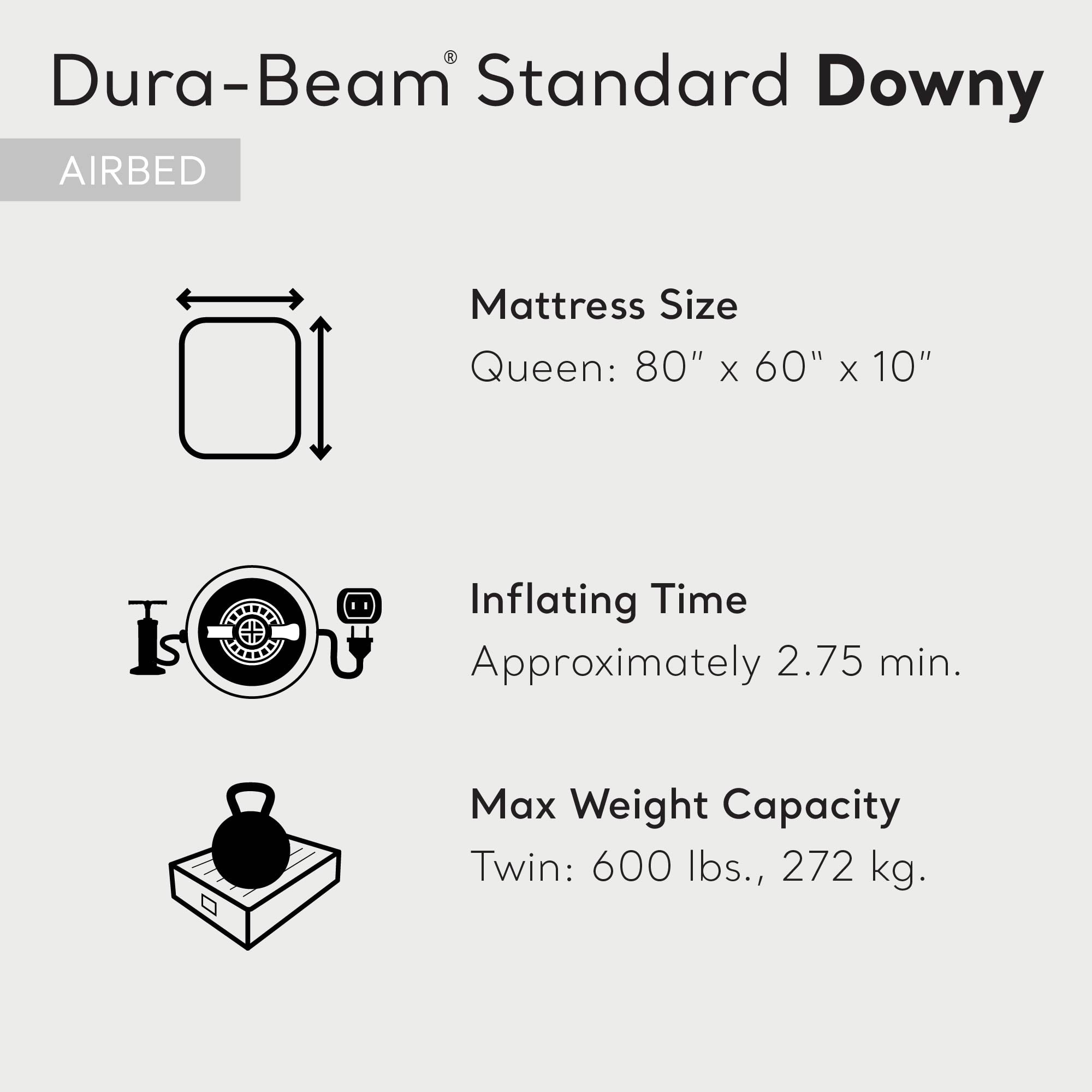 Intex 10" Dura-Beam Standard Downy Air Mattress, Queen (Pump Not Included)