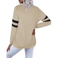 thumbnail image 3 of Womens Casual Sweatshirts Color Block Long Sleeve Sweaters Buttons Henley, 3 of 5
