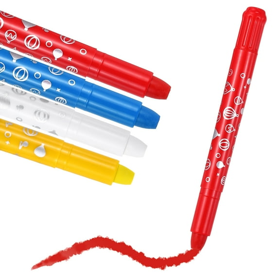 Uxcell Twistable Crayons, Twist Crayons Gel Watercolor Set Washable Silky Smooth for Arts Drawing DIY Craft Project Coloring Supplies Gift(White Blue Red Yellow, Pack of 4)