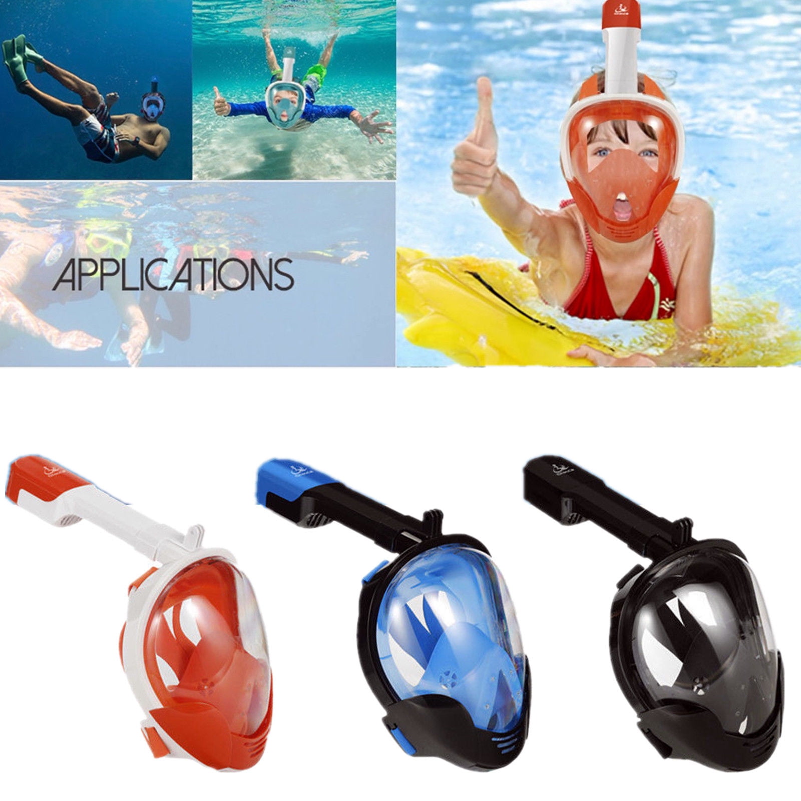 2018 Newest Adult Kids Swimming Full Face Mask Surface Diving Snorkel Scuba Hot 