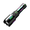 thumbnail image 2 of Lampe de Poche Laser Blanche Haute Luminosité Rechargeable Lampe de Poche LED Type C Charge Zoomable Affichage Numérique Poignée Fluorescente Camping Extérieur Randonnée Urgence Étanche Faisceau Fort Lampe Tactique, 2 of 9