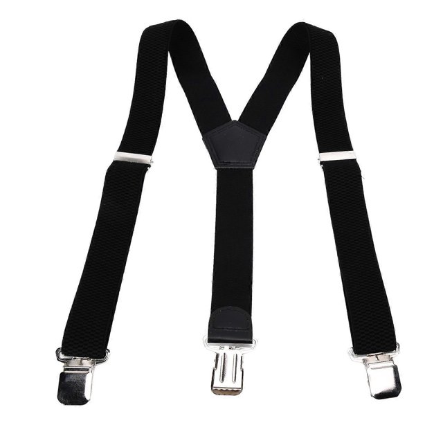 Mens Suspenders Strong Fixability Adjustable Beautiful Practical Fashionable Metal Clip Wide Suspenders for Formal PartyBlack