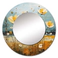 thumbnail image 2 of Designart "Yellow Buttercups Buttercup pasture" Buttercups Round Mirror Wall Décor Country - Large Yellow Round Mirror - Round Mirror 23" x 23" Inch, 2 of 5