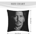 thumbnail image 2 of Johnny Depp Pillowcase Soft Comfortable Pillow Covers with Zipper Pillow Protectors 18x18 inch, 2 of 5