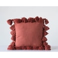 thumbnail image 4 of Creative Co-Op Woven Cotton Slub Pillow with Tassels, Russet, 4 of 8