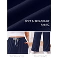 thumbnail image 6 of SHOWMALL Plus Size Wide Leg Lounge Pants for Women 1X-5X, Navy Blue Comfy Pull On Pants with Drawstring Waist and Pockets for Travel and Everyday Wear, 6 of 10
