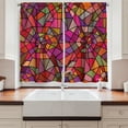 thumbnail image 2 of Ambesonne Abstract Kitchen Curtains, Vitray Mosaic Triangle, 55"x39", Multicolor, 2 of 3
