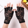 thumbnail image 2 of ibuvkizy Lace Gloves Women,Floral Lace Half-Finger Gloves - Openwork Mesh Stretch Lightweight Breathable Fingerless Style for Spring/Summer/Fall,Gifts for Women, 2 of 5