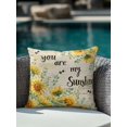thumbnail image 3 of Outdoor Pillows Waterproof, Summer Sunflower Throw Pillows with Inserts Included, Vintage Floral Botanical Bee Farmhouse Indoor Outdoor Decorative Lumbar Pillow for Bed/Couch/Patio 16"x16", 1Pcs, 3 of 8